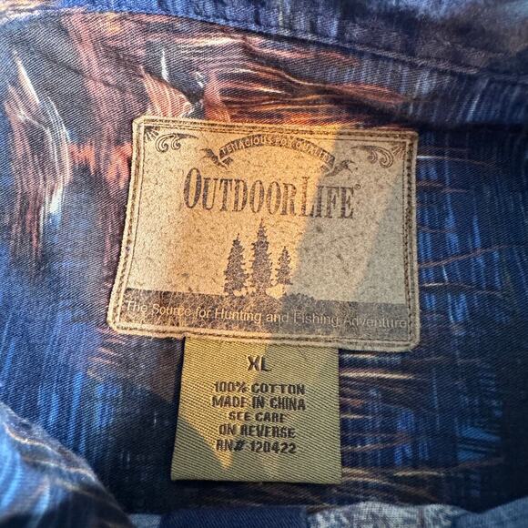 Outdoor Life Men’s XL Button Down Duck Hunting Shirt Waterfowl Print 100% Cotton - Picture 4 of 8